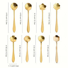 Load image into Gallery viewer, 8-Piece Delightful Flower-Shaped Spoon Set - Durable Stainless Steel, Perfect for Tea, Coffee, Ice Cream, Dessert, and Honey