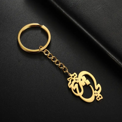 Stylish Minimalist Stainless Steel Keychain - The Word Nothing in the Farsi Language