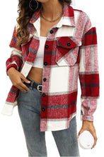 Load image into Gallery viewer, AUTOMET Womens Fall Outfits Fashion Clothes Shackets Flannel Plaid Button Down Long Sleeve Shirts Jackets 2024