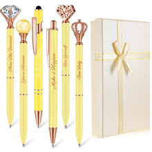 Load image into Gallery viewer, 6 Pcs Fancy Pens for Women, Crystal Diamond Pen for Journaling Pretty Glitter Ballpoint with Box Inspirational Gifts for Women