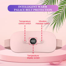 Load image into Gallery viewer, Portable Electric Heating Pad, Abdominal Massager Menstrual Heating Pad Fast Heating Belly Wrap Belt with 4 Heat Levels and 4 Vibration Modes for Women and Girl(Pink)