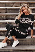 Load image into Gallery viewer, Leopard Sweatsuits Women 2 Piece Sets Crew neck Long Sleeve Tops Pants, Tracksuit with Pockets