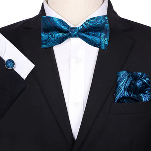 Men's Bow Tie Sets, Mens Ties Set/Bowties Set with Pocket Square and Cufflinks for Wedding Party Business