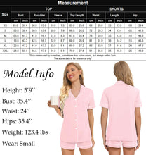 Load image into Gallery viewer, SWOMOG Womens Button Down Pajamas Set Short Sleeve Sleepwear Bride Soft Pj Lounge Sets XS-3XL