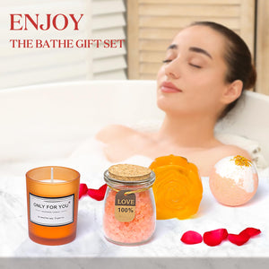 Unique Spa Gifts Box Set for Mom, Sister, Her, Girlfriend, Wife Bright Orange Gift Box