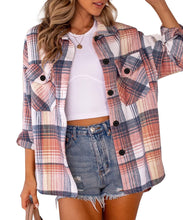 Load image into Gallery viewer, AUTOMET Womens Fall Outfits Fashion Clothes Shackets Flannel Plaid Button Down Long Sleeve Shirts Jackets 2024