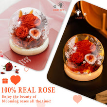 Load image into Gallery viewer, Valentine&#39;s Day Gifts for Her, Preserved Real Flowers Eternal Rose in Glass Dome, Forever Flowers for Delivery