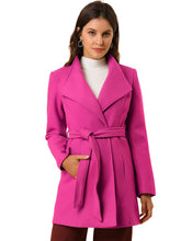 Load image into Gallery viewer, Women&#39;s Classic Stand Collar Long Sleeve Winter Belted Long Coat