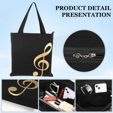 Load image into Gallery viewer, Music Notes Tote Bag,Canvas Music Handbag,Music Bag for Class,Reusable Shopping Bags,Music Gifts for Women