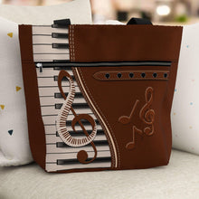 Load image into Gallery viewer, 84hoods Tote Bag for Women. Large Shoulder Bag with Pockets and Zipper for Work. Gift for Piano Players, Music Lovers.