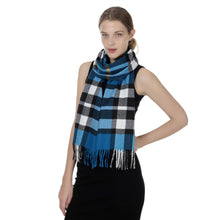 Load image into Gallery viewer, Herringbone Houndstooth Checked Pattern Cashmere Feel Classic Soft Luxurious Unisex Winter Scarf