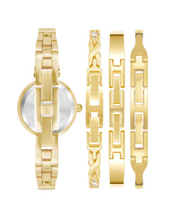 Anne Klein Women's Premium Crystal Accented Bangle Watch and Bracelet Set, AK/2238