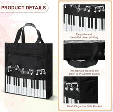 Load image into Gallery viewer, Cunno 4 Pcs Small Piano Music Bag Piano Keys Handbag Reusable Tote Bag Shoulder Shopping Bag Book Bag Tote for Music Lovers Gifts