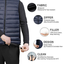 Load image into Gallery viewer, Loowoko Heated Vest for Men with Battery Pack Included, Rechargeable Heated Jacket Coat Electric Heating Vests for Winter