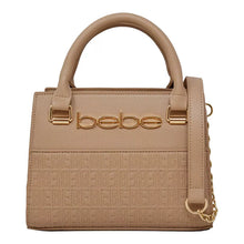 Load image into Gallery viewer, BeBe Zuri Almond Vegan Leather Satchel/Crossbody Convertible Handbag