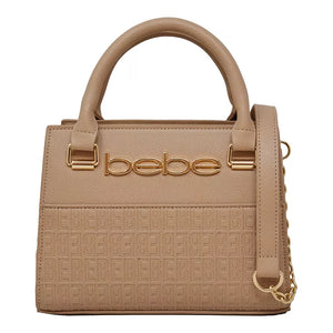 BeBe Zuri Almond Vegan Leather Satchel/Crossbody Convertible Handbag