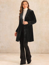 Load image into Gallery viewer, Velvet Coat for Women&#39;s Lapel Double-Breasted Long Outerwear Winter Coats