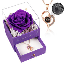 Load image into Gallery viewer, Valentines Day, Birthday Gifts Preserved Real Rose with Necklace Eternal Roses Forever Flowers Gifts