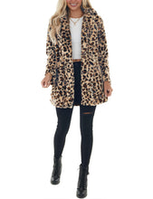 Load image into Gallery viewer, Omoone Women&#39;s Faux Fur Jackets Autumn Winter Leopard Coats Loose Fur Coat with Pockets