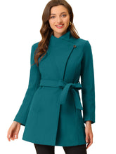 Load image into Gallery viewer, Women&#39;s Classic Stand Collar Long Sleeve Winter Belted Long Coat