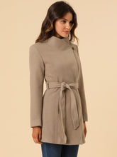 Load image into Gallery viewer, Women&#39;s Classic Stand Collar Long Sleeve Winter Belted Long Coat