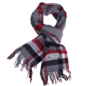 Herringbone Houndstooth Checked Pattern Cashmere Feel Classic Soft Luxurious Unisex Winter Scarf