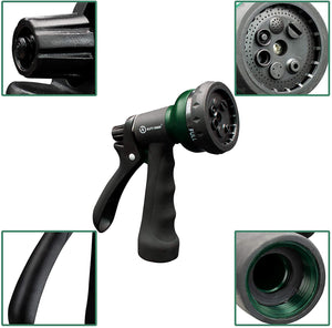 AUTOMAN-Garden-Hose-Nozzle,ABS Water Spray Nozzle with Heavy Duty 7 Adjustable Watering Patterns,Slip Resistant for Plants,Lawn,Washing Cars,Cleaning,Showering Pets & Outdoor Fun.