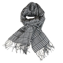 Load image into Gallery viewer, Herringbone Houndstooth Checked Pattern Cashmere Feel Classic Soft Luxurious Unisex Winter Scarf