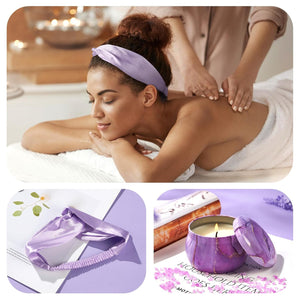 Spa Gifts for Women, Self Care Get Well Soon Gifts Basket for Mom, Wife, Girlfriend, Sister, Purple Gift Set for Valentine's Day