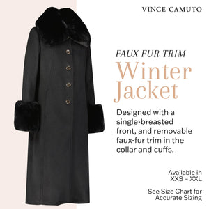 Vince Camuto Winter Coats, Women Single-Breasted Fur Collar Cuffed Womens Jacket