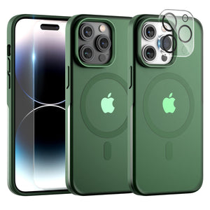 TAURI 5 in 1 for iPhone 16 Pro Max Case, Compatible with MagSafe [Not-Yellowing] with 2X Screen Protector + 2X Camera Lens Protector, Military-Grade Protection, Magnetic Case for 16 ProMax 6.9", Clear