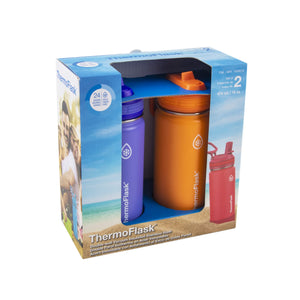 ThermoFlask 14/16/24/40 oz Double Wall Vacuum Insulated Stainless Steel 2-Pack of Water Bottles