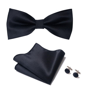 Men's Bow Tie Sets, Mens Ties Set/Bowties Set with Pocket Square and Cufflinks for Wedding Party Business