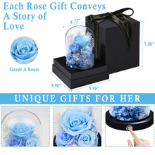 Load image into Gallery viewer, Valentine&#39;s Day Gifts for Her, Preserved Real Flowers Eternal Rose in Glass Dome, Forever Flowers for Delivery