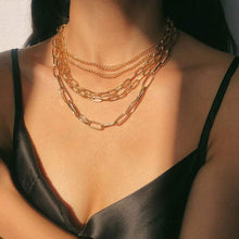 Load image into Gallery viewer, Punk Chain Chunky Necklaces for women Multilayer Collar Necklace Gold in 9 Different Styles