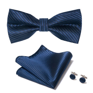 Men's Bow Tie Sets, Mens Ties Set/Bowties Set with Pocket Square and Cufflinks for Wedding Party Business