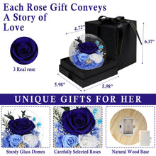 Load image into Gallery viewer, Valentine&#39;s Day Gifts for Her, Preserved Real Flowers Eternal Rose in Glass Dome, Forever Flowers for Delivery