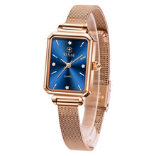 Load image into Gallery viewer, Women&#39;s Casual Watch, Rose Gold Tone Mesh Bracelet Stainless Steel Square Dress Watches for Women, Fashion Business Analog Quartz Ladies Small Wrist Watch