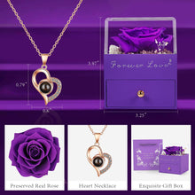 Load image into Gallery viewer, Valentines Day, Birthday Gifts Preserved Real Rose with Necklace Eternal Roses Forever Flowers Gifts