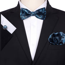 Load image into Gallery viewer, Men&#39;s Bow Tie Sets, Mens Ties Set/Bowties Set with Pocket Square and Cufflinks for Wedding Party Business