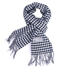 Load image into Gallery viewer, Herringbone Houndstooth Checked Pattern Cashmere Feel Classic Soft Luxurious Unisex Winter Scarf