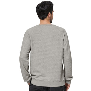 Men's Crewneck Sweatshirt Soild Texture Casual Knitted Pullover Sweater Soft Warm Lightweight Long Sleeve Shirt