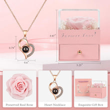 Load image into Gallery viewer, Valentines Day, Birthday Gifts Preserved Real Rose with Necklace Eternal Roses Forever Flowers Gifts