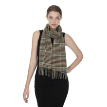 Load image into Gallery viewer, Herringbone Houndstooth Checked Pattern Cashmere Feel Classic Soft Luxurious Unisex Winter Scarf