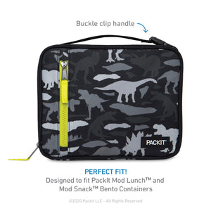 PackIt Freezable Classic Lunch Box, Black, Built with EcoFreeze® Technology, Collapsible, Reusable, Zip Closure With Zip Front Pocket and Buckle Handle, Designed for Fresh Lunches