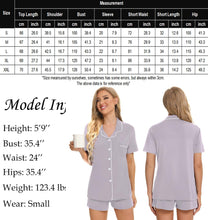 Load image into Gallery viewer, SWOMOG Womens Button Down Pajamas Set Short Sleeve Sleepwear Bride Soft Pj Lounge Sets XS-3XL