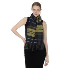 Load image into Gallery viewer, Herringbone Houndstooth Checked Pattern Cashmere Feel Classic Soft Luxurious Unisex Winter Scarf