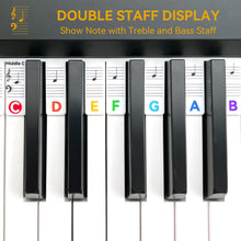 Load image into Gallery viewer, Piano Notes Guide for Beginner, Removable Piano Keyboard Note Labels for Learning, 88-Key Full Size, Made of Silicone, No Need Stickers, Reusable