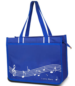 Piano Key Musical Note Tote Bag,Music Shoulder Handbag,Waterproof Nylon Cloth Womens Reusable Shopping Bags