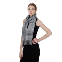 Load image into Gallery viewer, Herringbone Houndstooth Checked Pattern Cashmere Feel Classic Soft Luxurious Unisex Winter Scarf